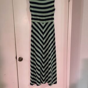Apt. 9 Green and Black Striped Maxi Dress